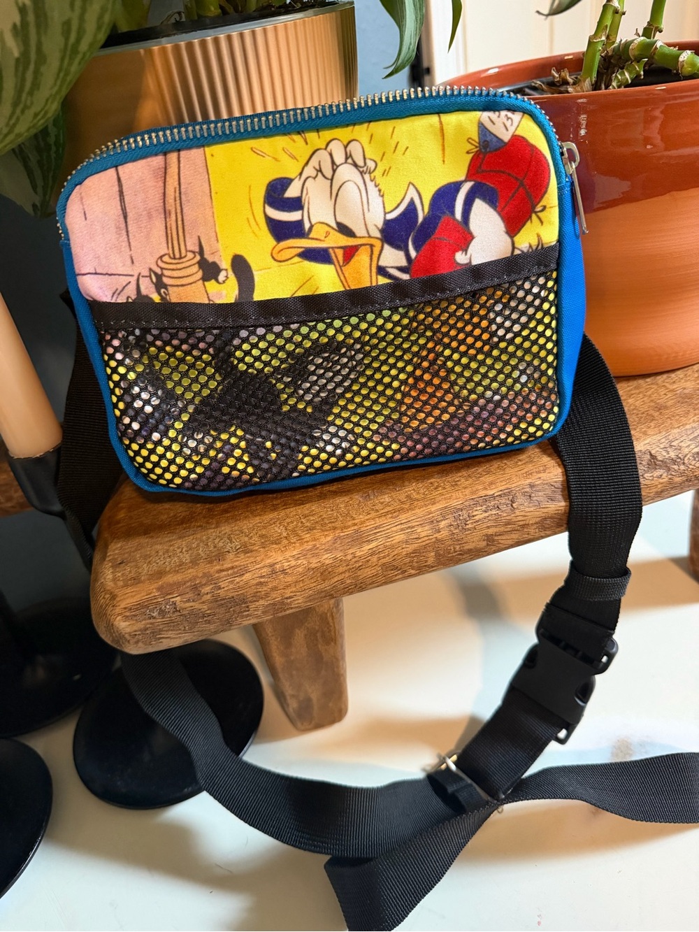 Disney Donald Duck Blue and Yellow Crossbody Belt Bag